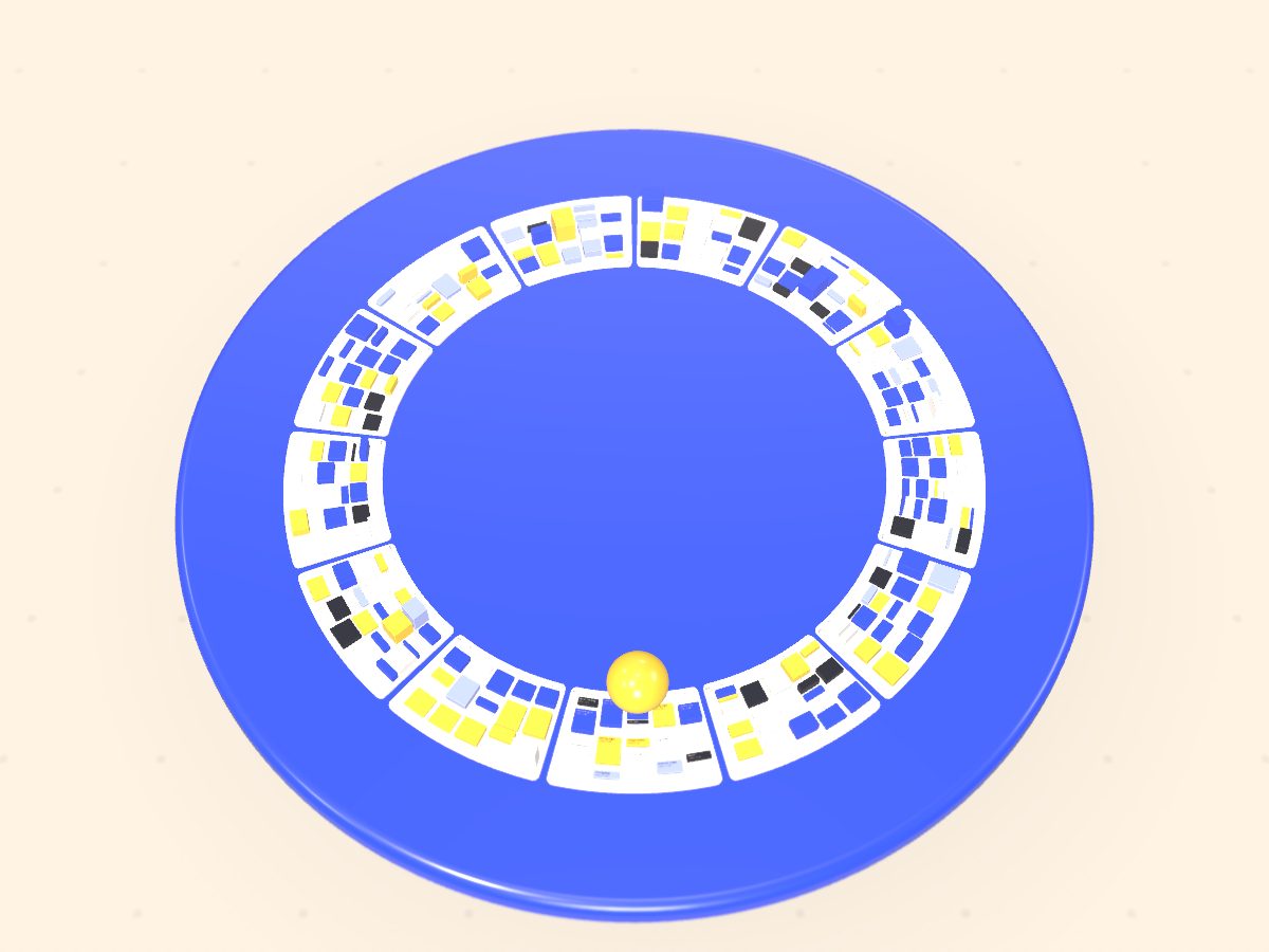 The Pinchloft logo ring assembled from the quarter's week tiles